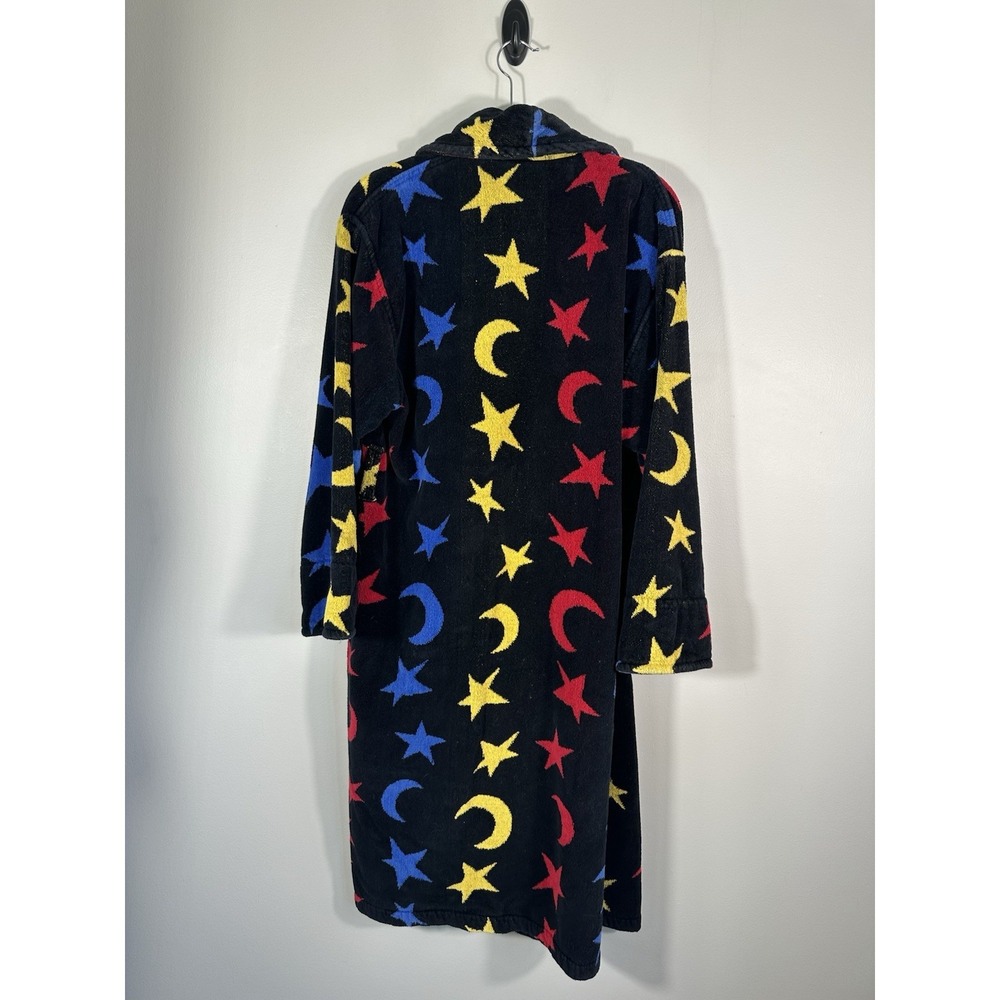 VTG TJ Lawford Robe Stars Large Stars Celestial Cotton Robe Turkish 90s No Belt - Picture 2 of 12